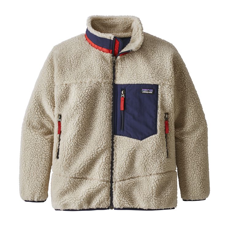 Patagonia Kids Retro X Jacket / Natural w / Classic Navy | real ...