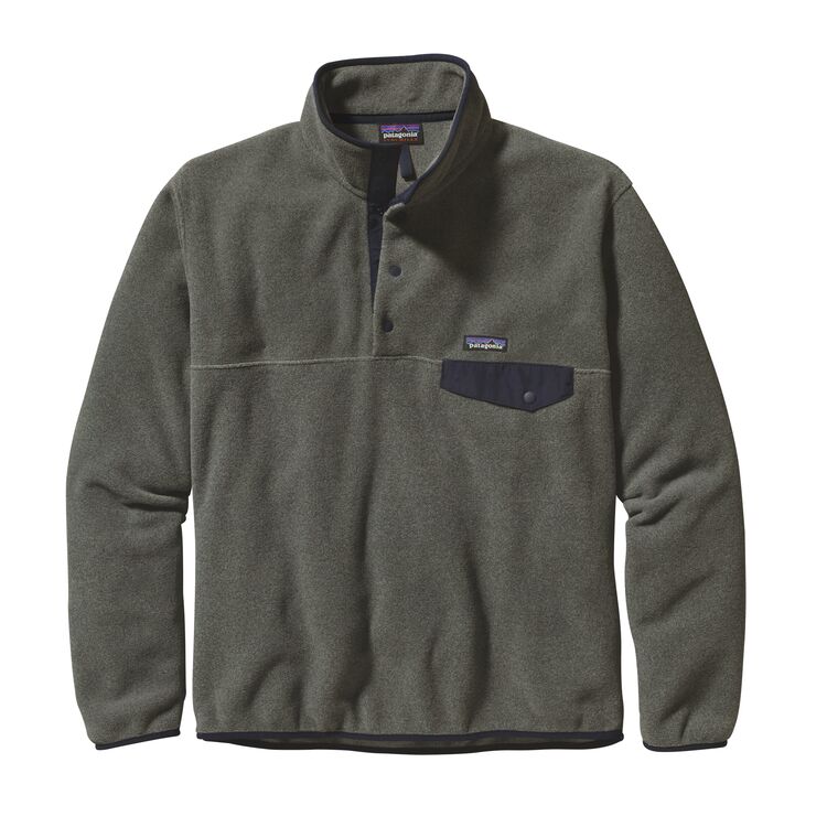 Patagonia M's L/W Synch Snap-T Pullover – Nickel w / Navy Blue ...