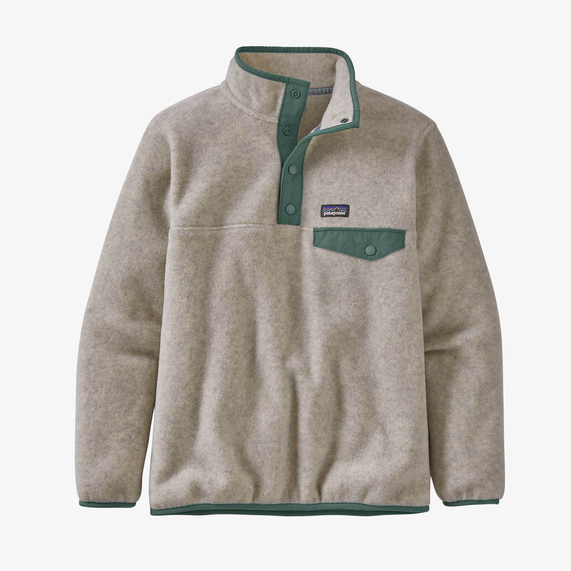 Patagonia Girls L/W Synch Snap-T Pullover / Oatmeal Heather | real